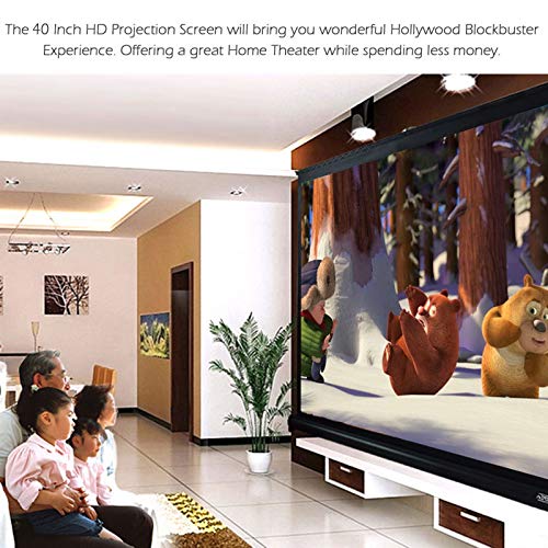 Pantalla de proyección de 40" HD 4:3 portátil y plegable para mini proyectores domésticos 4