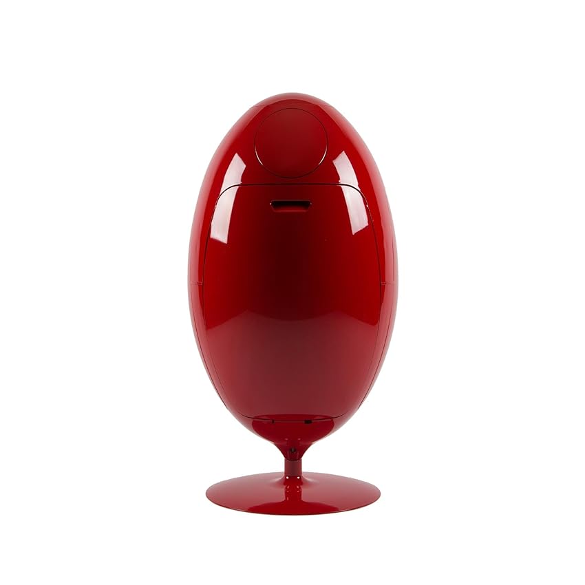 SoldiDesign Ovetto Contenitore 3in1 per la Raccolta Differenziata, 54 Litri (3 Scomparti da 18 Litri), Cestino per Interno o Esterno, Pattumiera Cucina, Bidone Design - Rosso Lucido