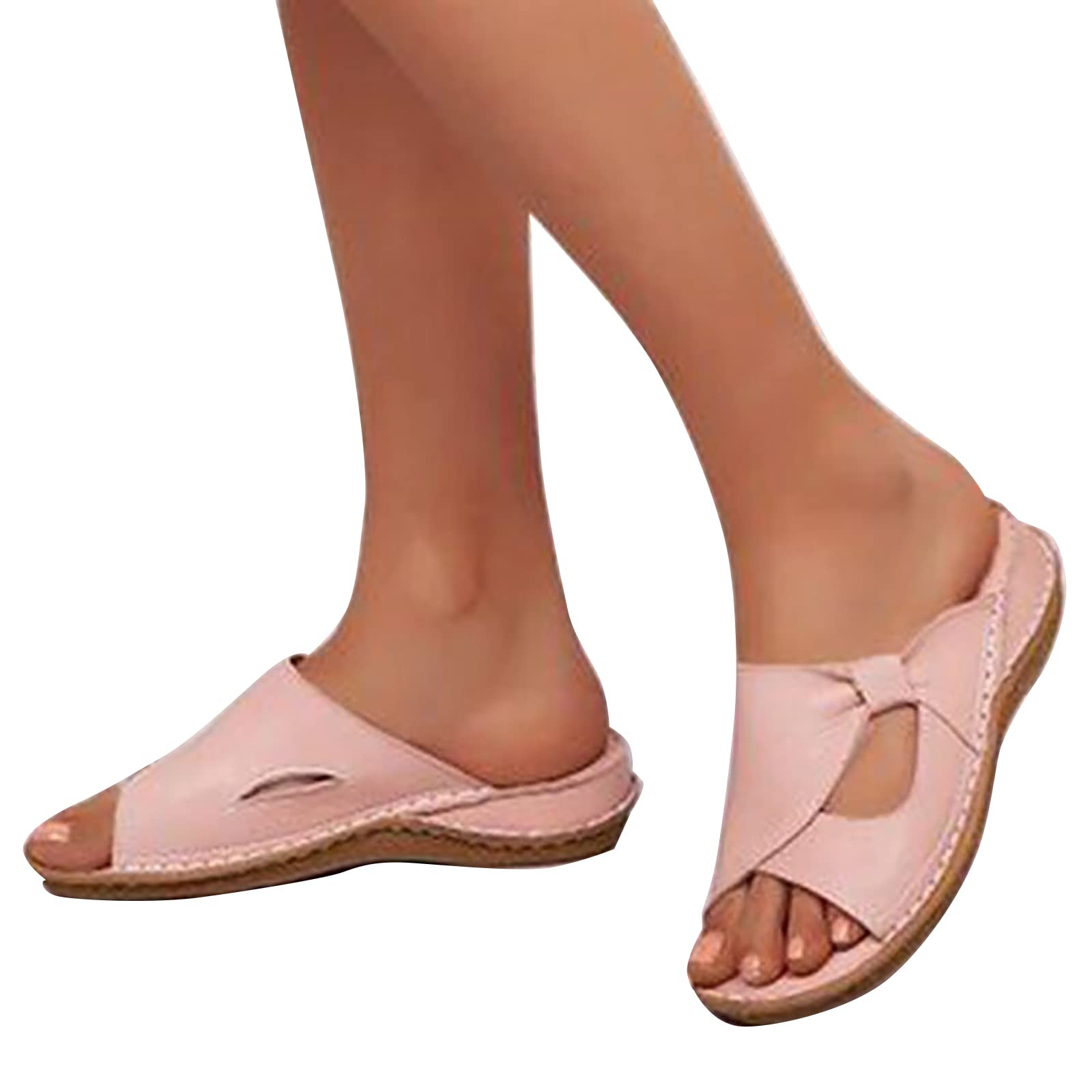MMRTDJDR Sandali da Donna Comodi Ciabatte Rotonde con Punta Aperta Pantofole Classiche Senza Schienale Ciabatte Casual estive da Donna
