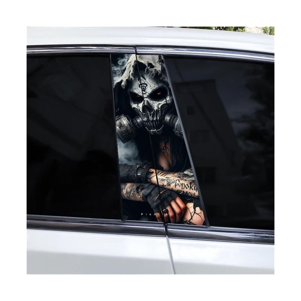 Bertdcx C ﻿2Pcs Skull Ar B-Pillar Vinyl Waterproof Decal Diy Sticker Auto Parts(C)