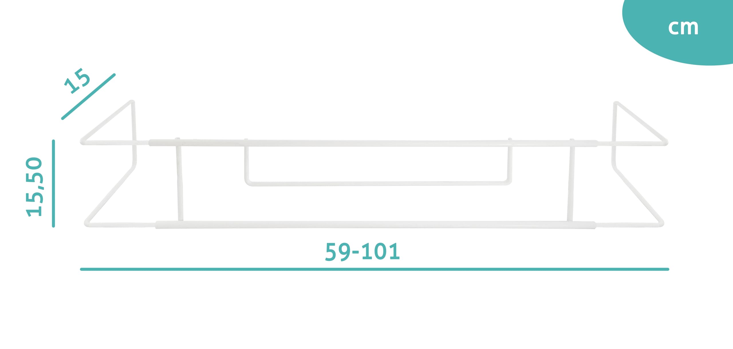 Balconcillo para Macetas, Portamacetas Ventana, Protector de macetas Ventana, Extensible 59 -101cm, Acero Lacado, Blanco | Incluye Tornillería
