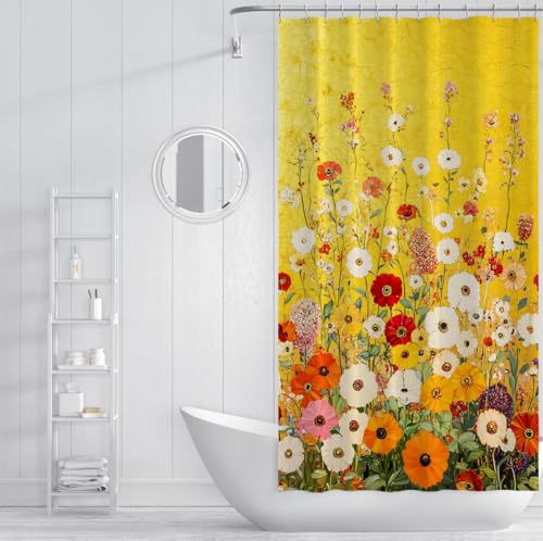 Rideau de douche vintage rustique botanique à fleurs champêtres - 4