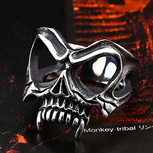 Image of Genuine Stainless Steel Ring Jewelry for Men Fashion Punk Biker Skull Rings