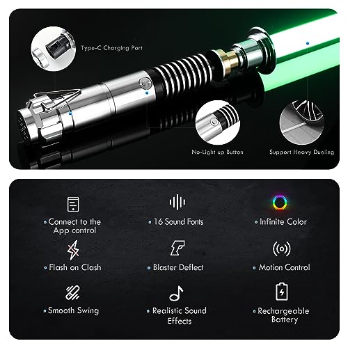 Damiensaber N0.016-RGB Upgrade Rgb3.0 Smooth Swing Motion Control Dueling Light Saber thumb #2