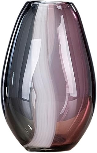 HIHELO Jarrones decorativos lujosos y creativos de colores contrastantes de cristal para sala de estar, arreglo de flores, decoración sencilla de