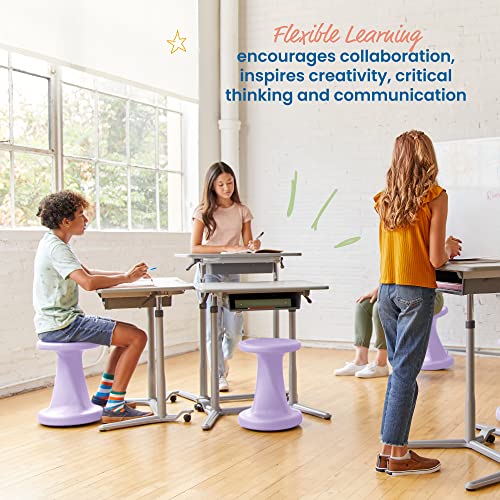 Image of ECR4Kids Twist Wobble Stool, 18in Seat Height, Active Seating, Light Purple