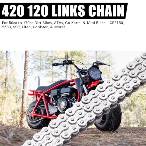 Image of Heavy-Duty 420 Drive Chain - 120 Links for Various 50cc 70cc 90cc 110cc 125cc150cc ATVs, Quads, Go-Karts & Mini Bikes