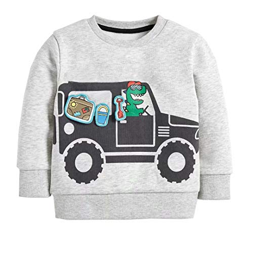 Bumeex Toddler Boy Clothes Truck Sweatshirt,Cotton Cute Crew Neck Long Sleeve Top 3t