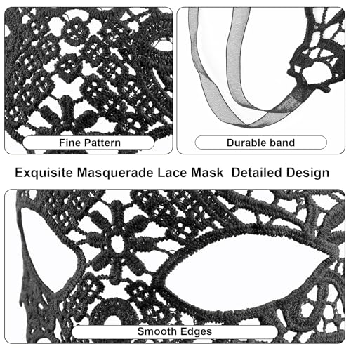 Image of Exlinonline Lace Masquerade Mask Elastic,Fit for Adult,Soft Gentle Material,Specially For Costume,Thememed Party