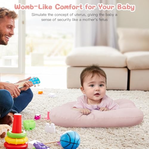 Image of Baby Lounger for Newborn, Bionic Design Baby Lounger, Soft Organic Cotton Breathable Lounger for Infants 0-18 Months (Purple)