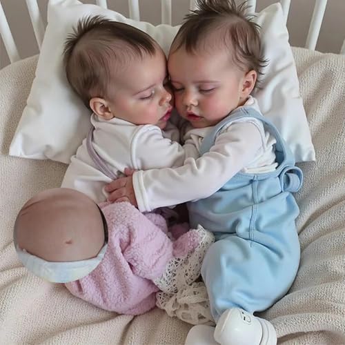 Anano Reborn Baby Dolls Twins Full Body 18 In Realistic Baby Doll Twins Girl Full Body Reborn Baby Dolls That Look Real Life Babys with Accessories