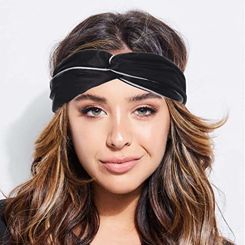 Yean Fascia larga per capelli in seta con croci