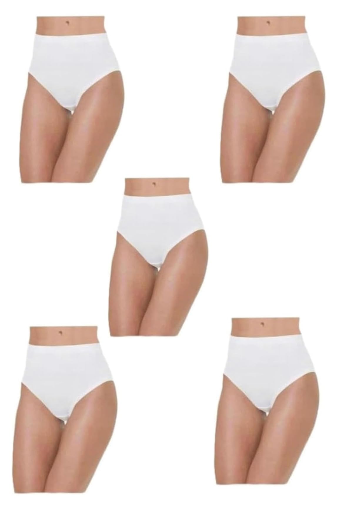 sucker Comfort Plus White High Waist Full Coverage Cotton Panties in 6XL to 9XL Sizes - Pack of 5-picture-12