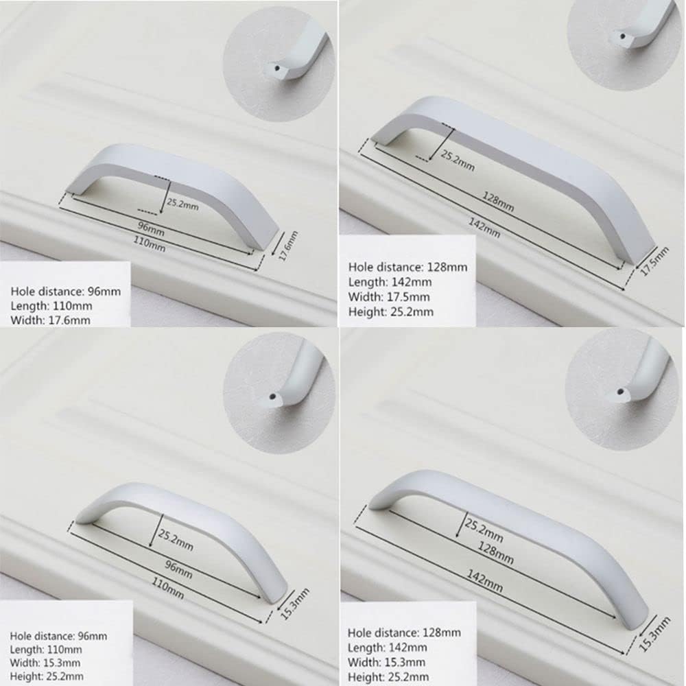 2PCS Silver Hardware Aluminum Alloy Door Pull Cupboard Handle Furniture Handle Kitchen Cabinet Knobs Drawer Pulls - (Color: 6042, Size: 96mm)