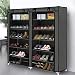 Blissun Shoe Rack Shoe Storage Organizer Cabinet Tower with Non-Woven Fabric Cover (Grey)