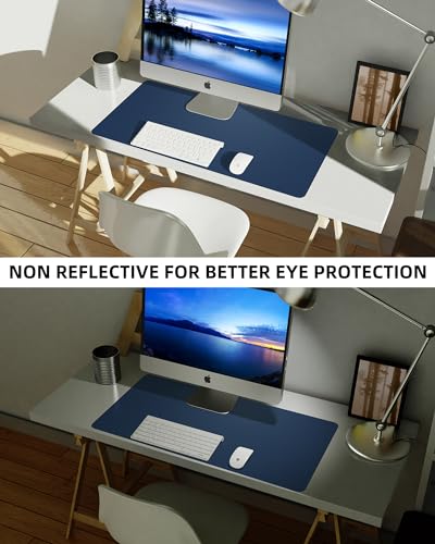 Image of Leather Desk Pad Blotter,Mouse Pad,Office Desk Mat, Non-Slip PU Leather Desk mat,Large Desk mat,Waterproof Keyboard mat for Office /Home /Decor (Midnight Blue,31.5 inch x 15.7 inch)