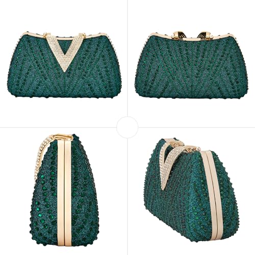 Image of SH Clutch Purse Rhinestone Clutch Purses for Women Glitter Prom Purse