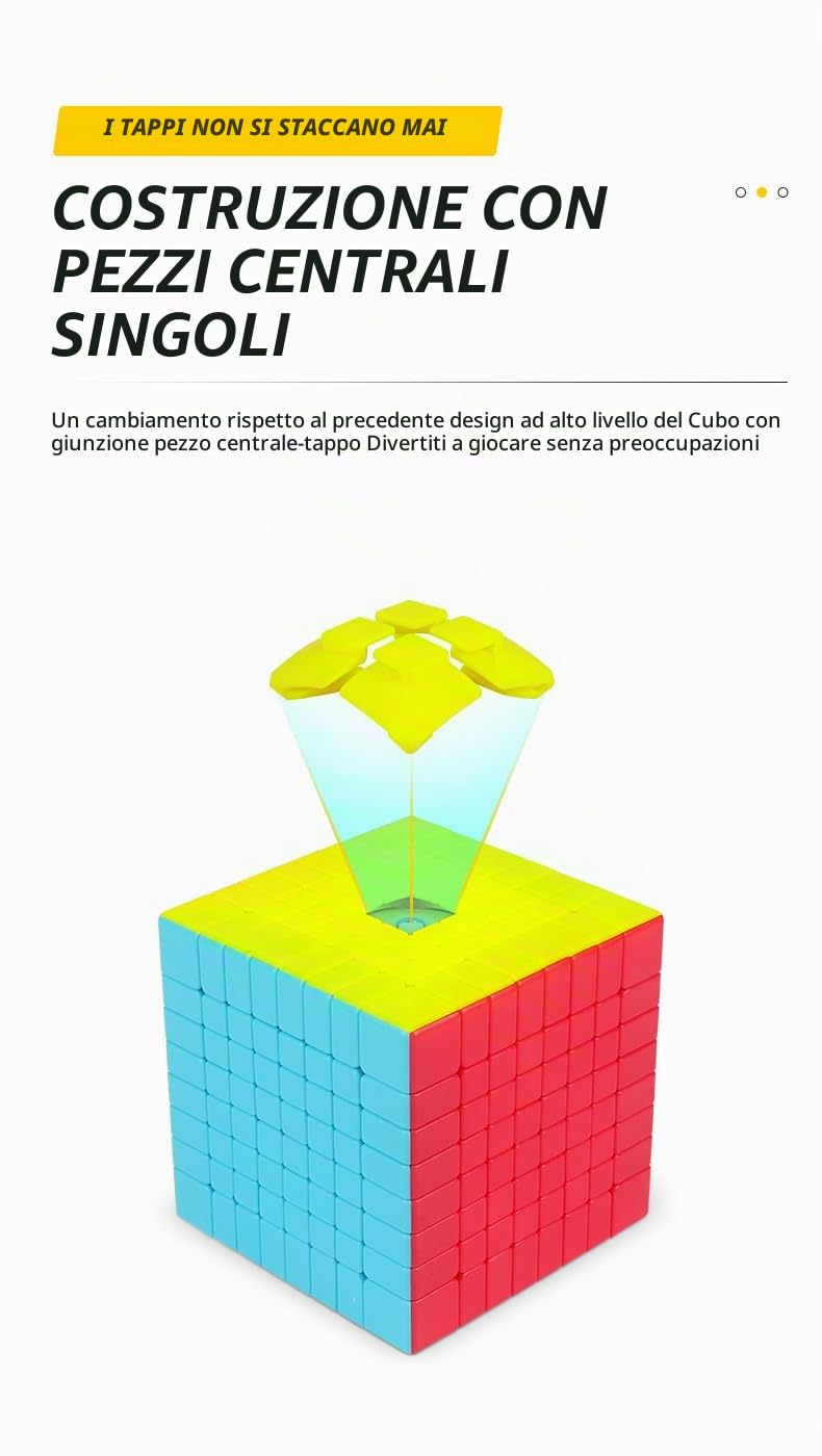 Bukefuno QY 8x8 Cube senza adesivi Speed Magic Cube Puzzle 2021 | QY 8 x 8 x 8 70 mm Puzzle Cube QY 8 x 8 Speed Cube