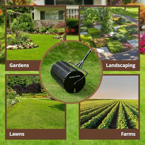 Image of Compost Spreader 24 Inch Peat Moss Spreader - Black