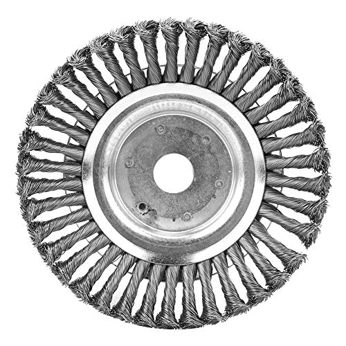 AUNMAS 8inches Weeding Brush Steel Wire Silver New Universal Rotating for Home Garden Lawn Mower