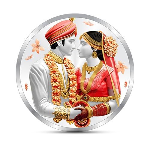 Image of ACPL Precious Moments 999 Pure Silver Coin Newly Married Couple 10 gm 20 gm 50gm