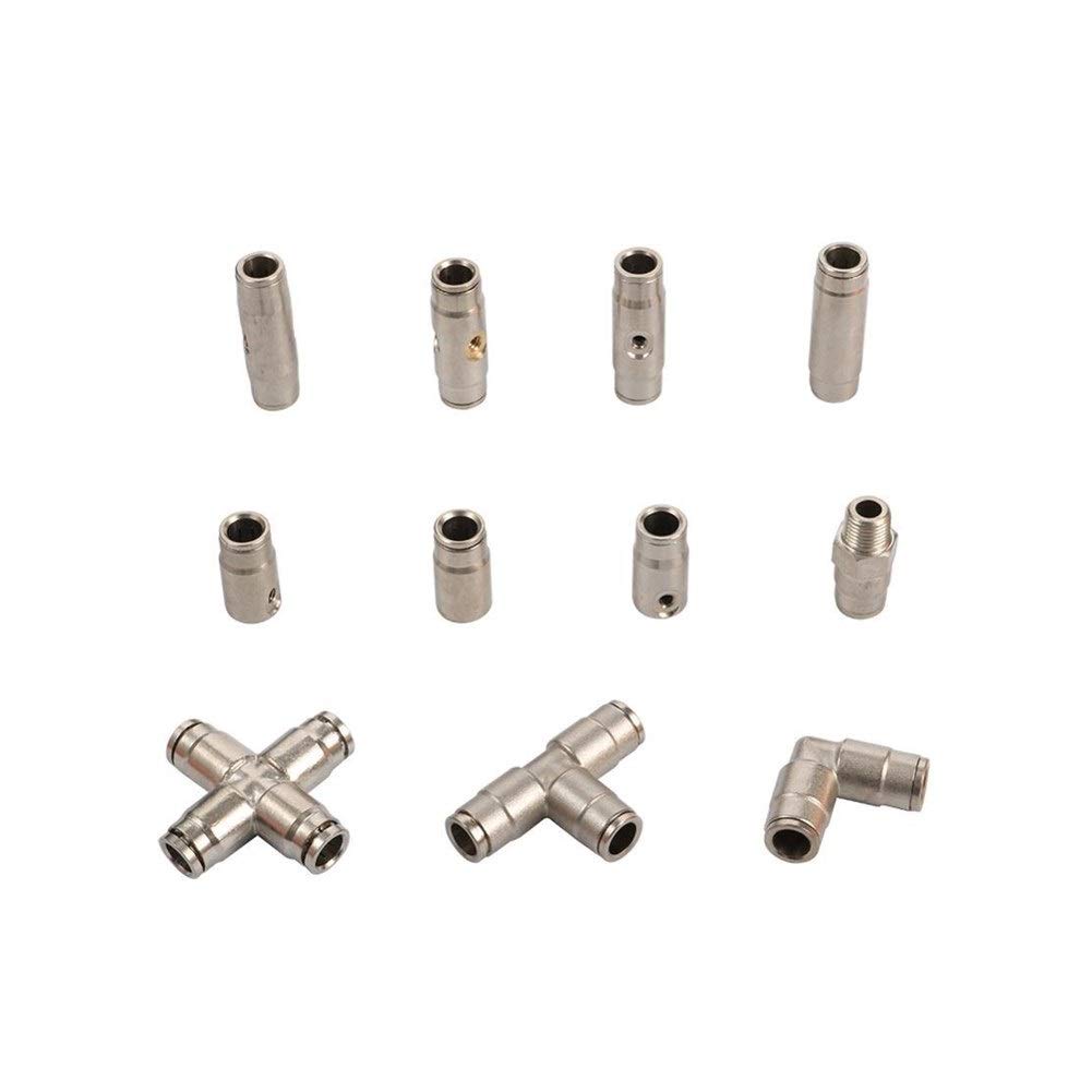 Adaptador de conector de manguera de latón de alta presión de 3/8", conector rápido con cierre deslizante, codo en T, junta de tubería recta, con asiento de boquilla, accesorios de sistema (color: r