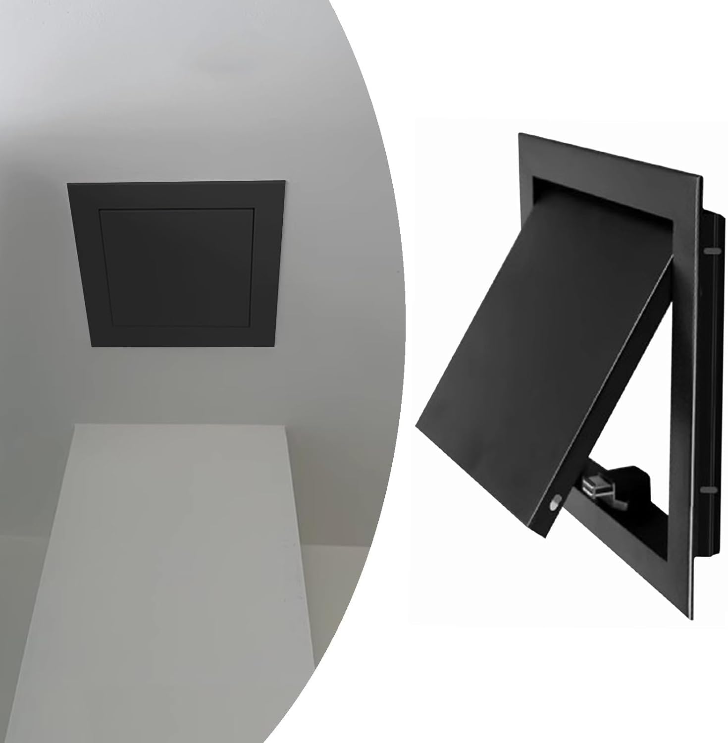 VUIKLCty Metal Flush-mounted Magnetic Access Panels For Pipes, Bathrooms And Lofts(Schwarz,18x18in(45x45cm))