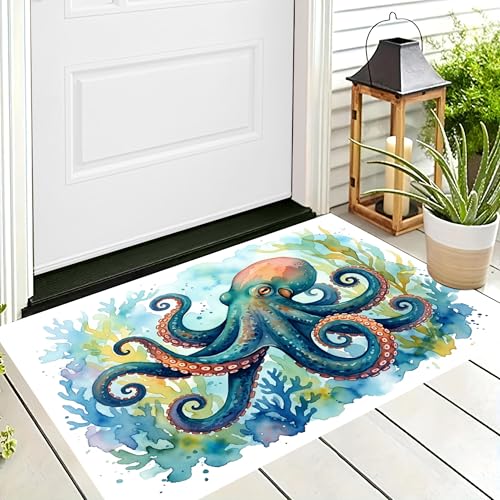Tapis cuisine devant evier antidérapant lavable cyan 80x120