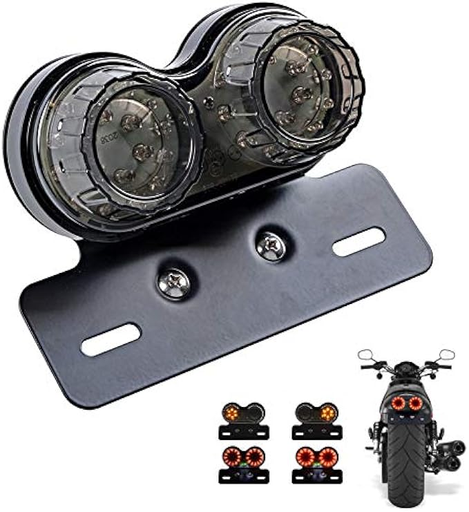 ANKIA 40-LED 40W Tail Light Integrated Running Lamp Brake&Turn Signal Light with License Plate Bracket for Harly Motorcycle Street Bike Cruiser Chopper (Black)