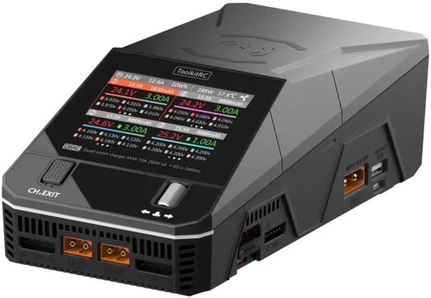 ToolkitRC 1000W 1-6S Quad Channel AC/DC Smart Charger