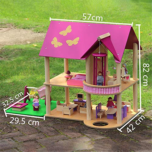 Minipuppen Häuser Großes hölzernes Puppenhaus mit Möbeln 3D-Puzzle-Hausmodell für Kinder Für Jugendliche und Erwachsene… – Bild 3