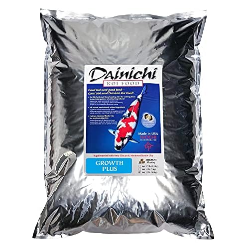 Koi Fish Food, Dainichi Growth Plus 22 lb, Medium (5.5 mm) Floating Pellet