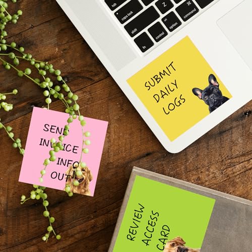 9 Blöcke Hund Haftnotizen Set, Niedliche Haftnotizen Klebezettel Süße selbstklebende Notizzettel, Lustige Sticky Notes Starke Haftung, Geschenk für Hundeliebhaber, Büro und Schulbedarf, 7,6 x 7,6cm