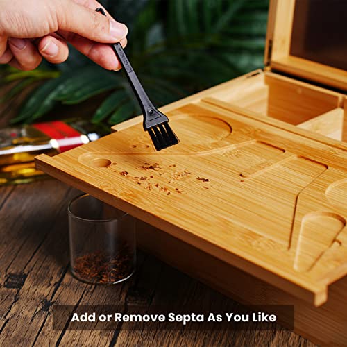 Codogoy Stash Box Large Bamboo Box With Combination Lock Decorative Box, Locking Storage Bamboo Box For Home With Glass Jar & Brush (11 * 8 * 5'') #TOP2