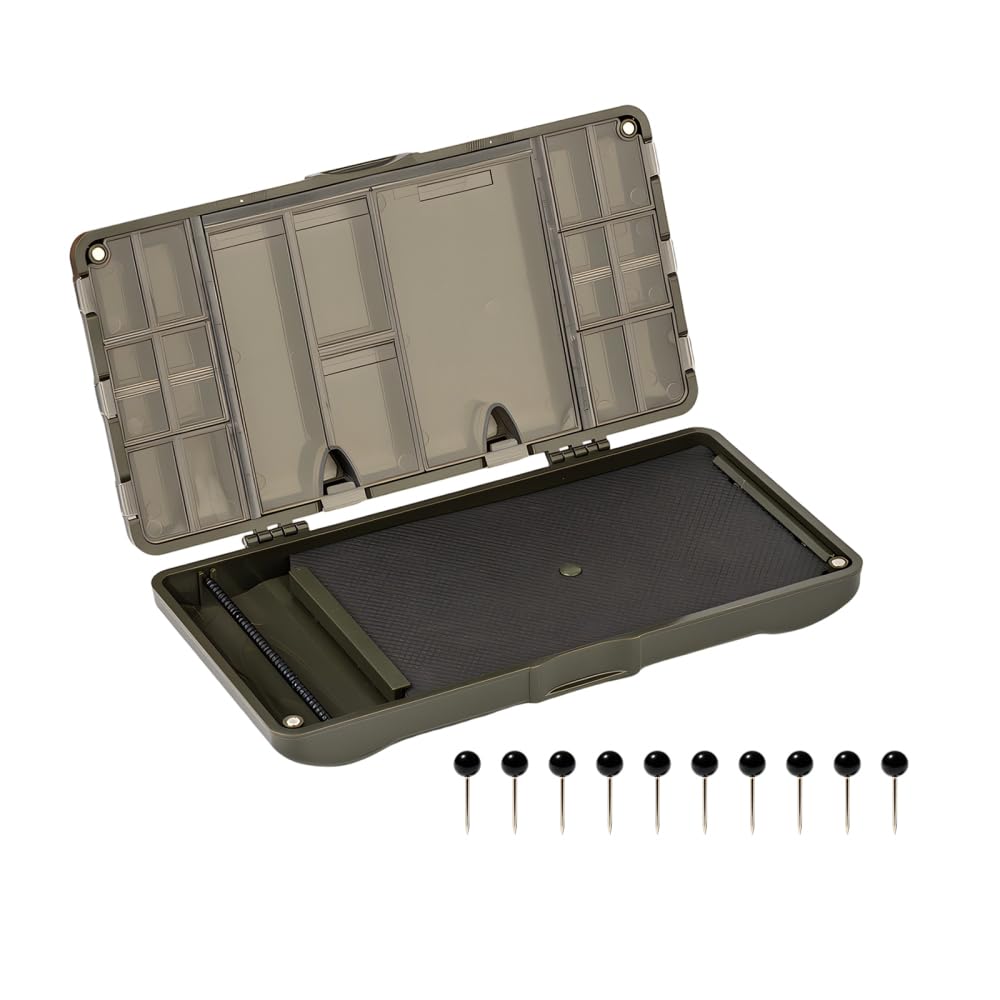 Carp Fishing Tackle Box, Magnetic Terminal Storage Organizer With Dividers Fishings Tool Box W/ 20cm Precision Scale for Lures Hook Sinkers, Jigs & Fishing Accessories