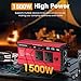 1500w Inverter 12v to 240v,Aluminum Car Power Inverter DC 12v to AC 240v with 2 UK Sockets 4 USB,Car Inverter with LED Display & 8-tier Safety Protection for Travel, Camping
