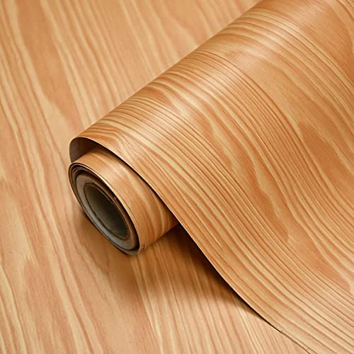ELTON DIY Wall Paper/Wall Sticker Self Adhesive Wooden Wallpaper for Walls Living Room Bed Room Decoration Interior Exterior Easily Removable Furniture Make Over Dark Golden Oak (45x 300 Cms)
