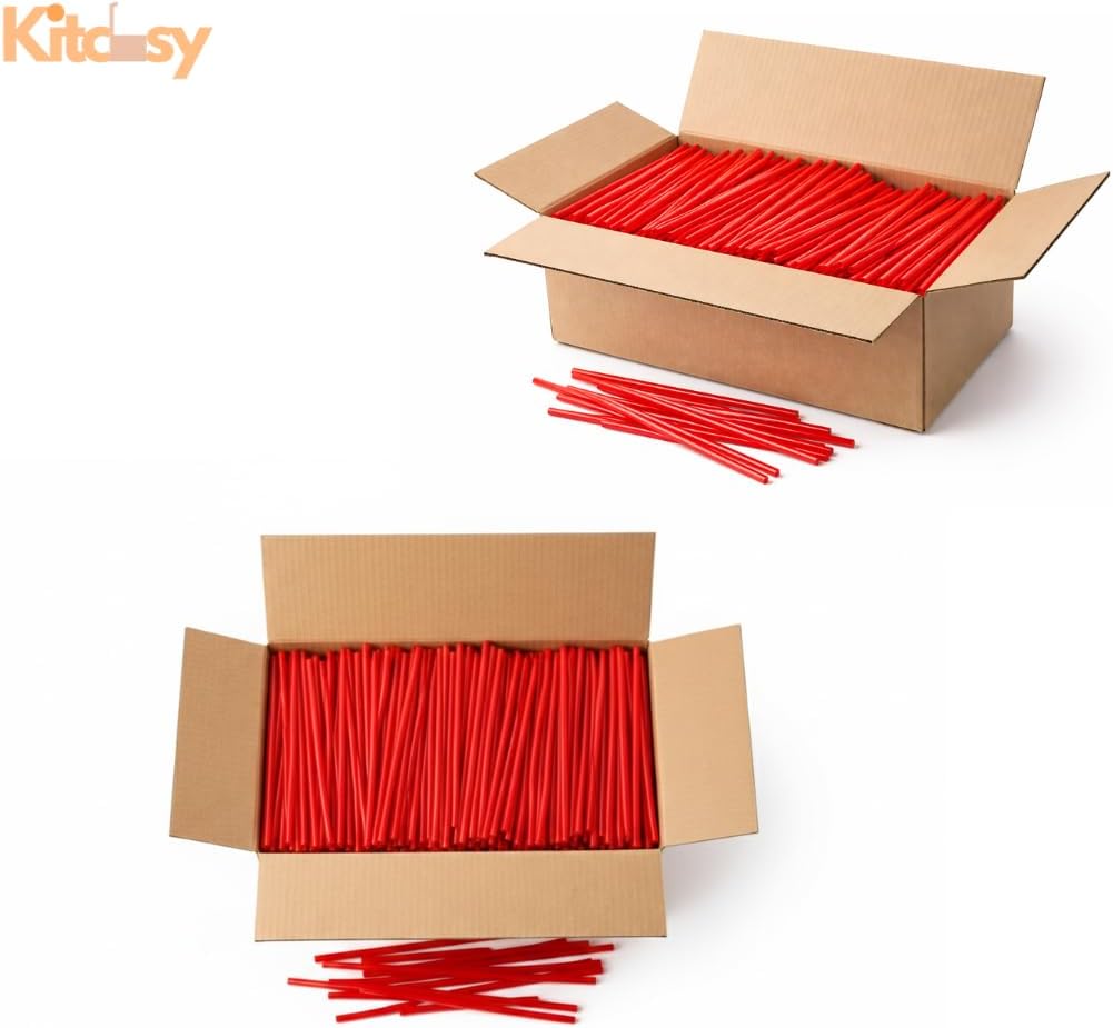 5-Inch Compostable Coffee Red Stirrer Sticks – Eco-Friendly Biodegradable Beverage & Cocktail Drink Stirrers for Coffee, Tea, Latte & Bar Use – Bulk Pack (8000)