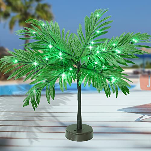 Luau Party Decorations Palm Tree with Lights, Lighted Palm Tree for Table Decor 23In Artificial...