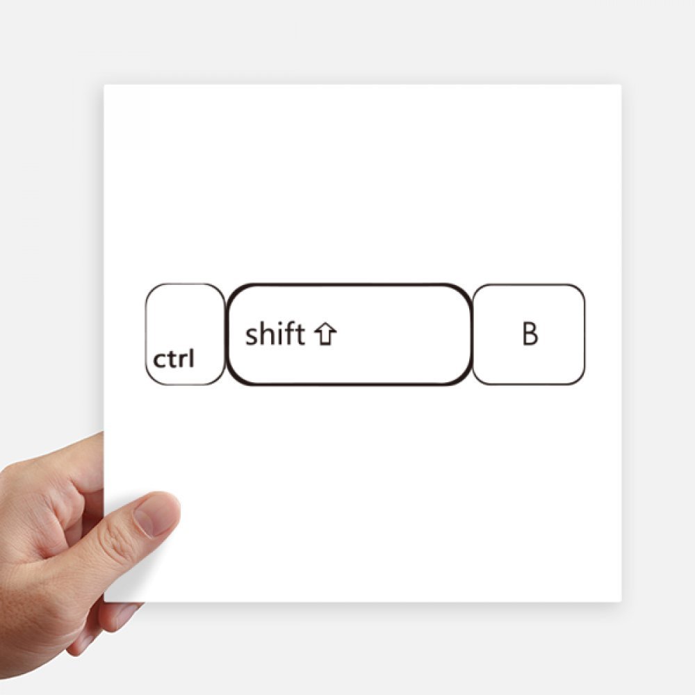 Autocollant carré clavier symbole Ctrl Maj B de 20 cm pour mur et pc portable - Lot de 4 DIYthinker