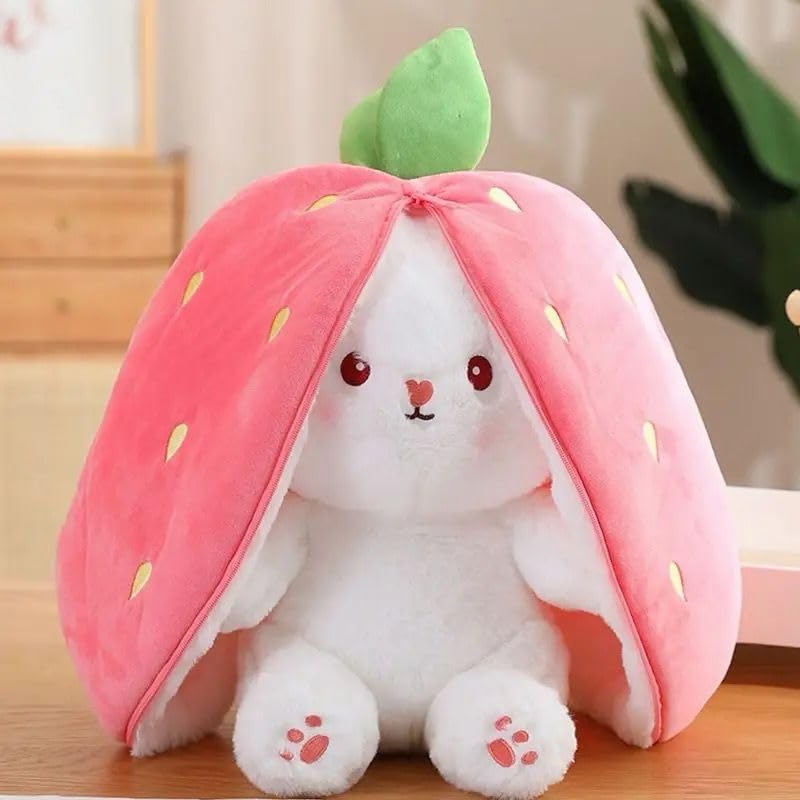 SHRI TOYS Reversible Pink Rabbit Stuffed Toy, Cute Plushie for Toddlers, Washable 35cm Bunny with Zipper (B0D9XXDK8L) Amazon Price History, Amazon Price Tracker
