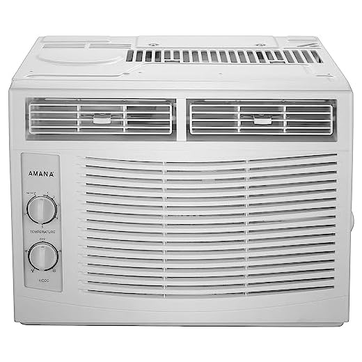 AMANA 5,000 BTU 115V Window-Mounted Air Conditioner with Mechanical Controls, White