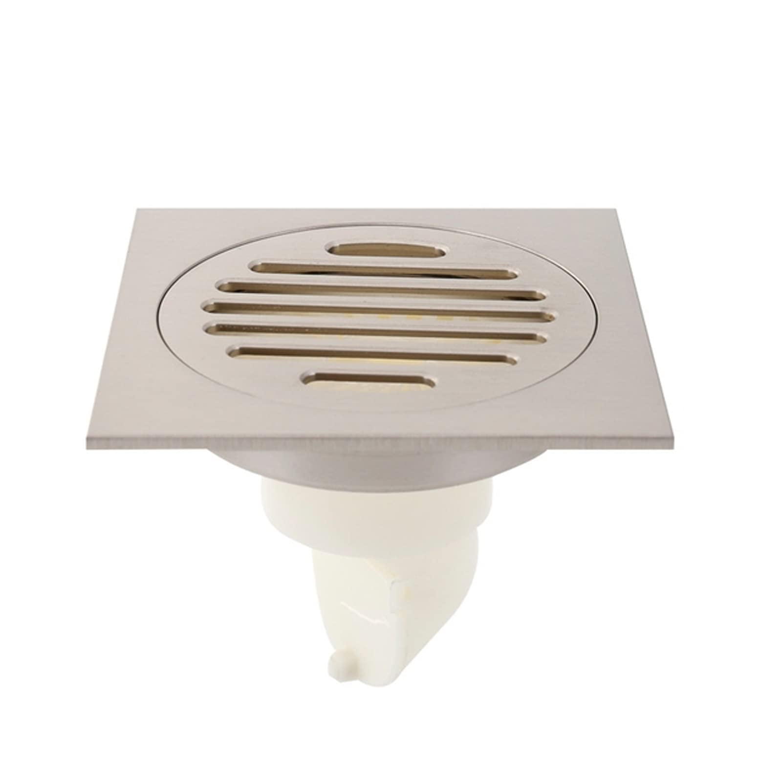 BKHsgDXJ Shower drain filter cover, Plug Brass Brushed Shower Drains Square Bath Strainer Hair Bathroom Waste Grate Drain(C)