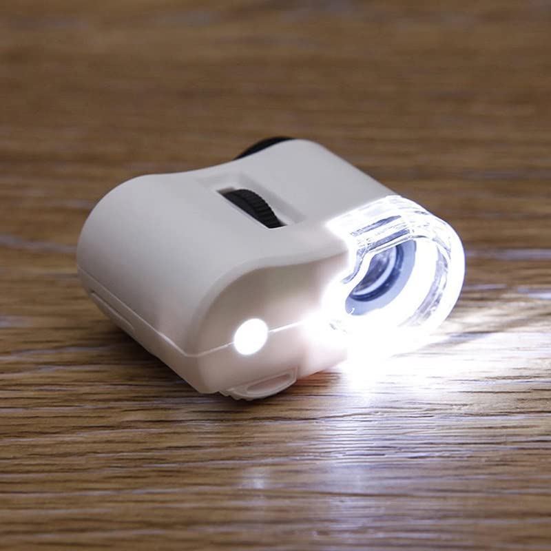 Microscope Focusing Pocket LED Jewelry Magnifying Glass 60X Universal Clip Microscope