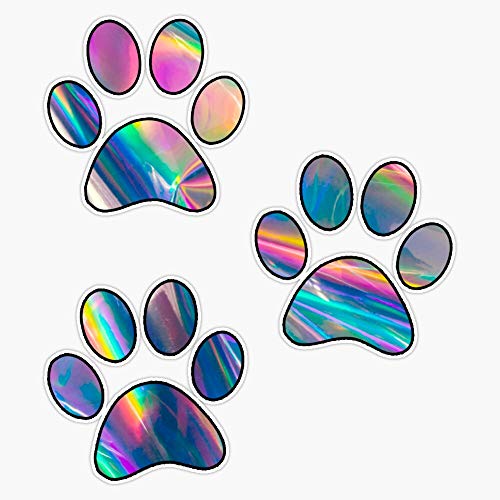 Holographic Paw Prints Waterproof Vinyl Window Bumper Sticker Decal 5