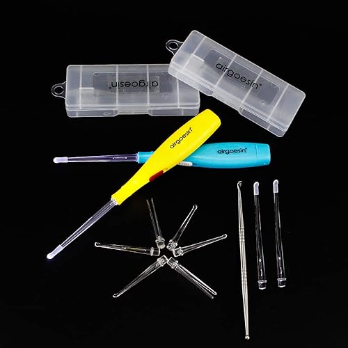 Miniatura 2 de airgoesin 2juegos Lighted tonsil piedra Quitar Herramienta, con funda + 1acero inoxidable tonsil tonsillolith Pick