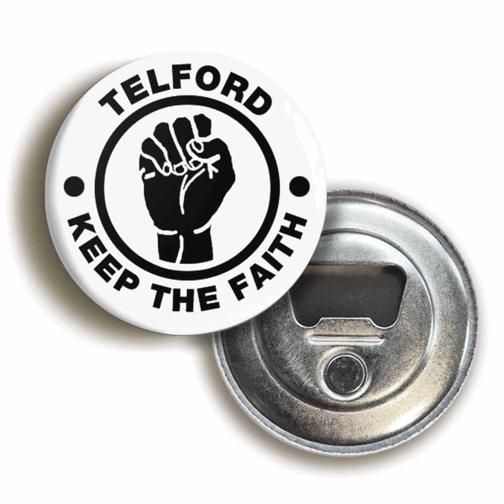 Ozorath Telford Keep The Faith Bottle Opener Fridge Magnet (Circular 2.3Inch / 59Mm Diameter)