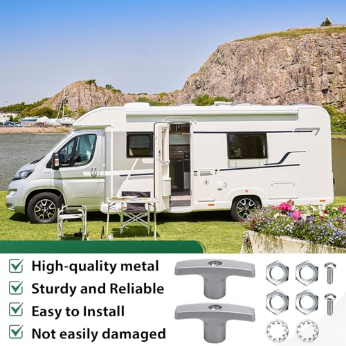 Image of Xastro 2 Pack Metal RV Dump Valve Handle, Replacement for RV Waste Valve Extension Rod, Tank Hose Handle Sewer Valve Handles Kit