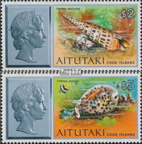 Sellos Aitutaki 137-138 MNH de 1975 de moluscos del mar para coleccionistas