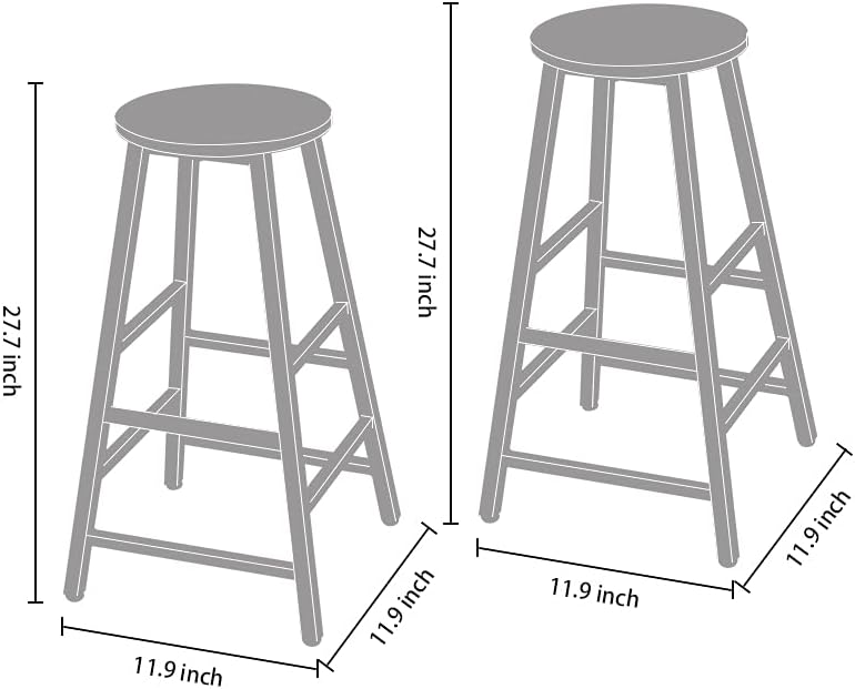Coral Flower Bar Stools Set of 2, Rustic Brown Bar Stool, 27.7" Pub Dining Height Stools Bistro Vintage Table Chairs : Home & Kitchen